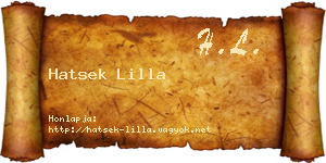 Hatsek Lilla névjegykártya